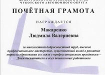 Дипломы и грамоты Макаренко Людмила Валериевна