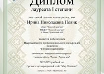 Новик Достижения