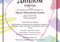 Новик Достижения